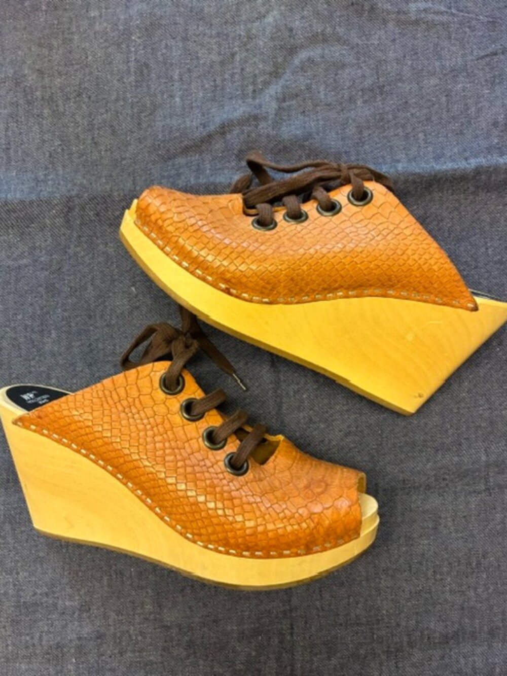 Swedish Hasbeens X H&M Open Toe Wedge Platform 7